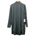 Max Studio NWT  Long Sleeve Mock Neck Sweater Dress Charcoal Gray Size Large NEW Photo 2