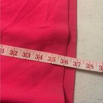 Trina Turk  Dress Size 14 Pink Crepe Sheath Ruffle Neck Sleeveless V-Neck New Photo 3