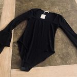 MANGOPOP Bodysuit Shirts for Women Square Neck Long Sleeve Bell Sleeve Bodysuit Tops Photo 4