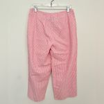 NWT Chelsea Studio Linen/Cotton Pink & White Gingham Cropped Trousers Photo 1