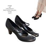 Croft & Barrow vintage y2k‎ Black  leather mary jane pumps size 8. Photo 1