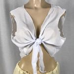 Zuliana Size XL White Front Tie Sleeveless Crop Top. Made in USA. New Tags Photo 0