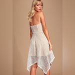 Lulus Lenaya White Crochet Lace Strapless Midi Dress Size XS Photo 2