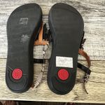 Fit Flop Womens Tia Fringe Leather Thong Sandal Size 11 Snake Slingback Comfort Photo 6