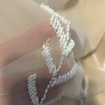 Free People elegant cream size medium beaded flowy shear mini dress EUC Photo 14