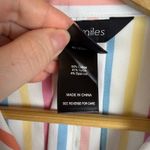 Ali Miles Rainbow Striped Blouse Medium Multicolor Pastel Colorful Office Bright White Photo 6