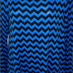 Shanley Chevron Mesh Back Casual Long Sleeve Top Hi Lo Hem Royal Blue Black M Size M Photo 1