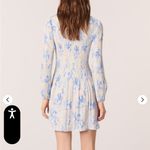 Maje Long Sleeve Dress in Blue and Cream Size 40 (US 12) Photo 2