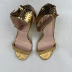 Kate Spade New York Gold Leather Snake Print D'orsay Pumps Wedge Sandals Sz 7 Photo 4