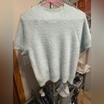 Pilcro Anthropologie  Eyelash Baby Sweater Tee in Blue size Medium Photo 2