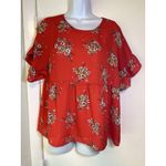 Daisy May Baby Doll Open Back Floral Print Flutter Short Sleeve Top Shirt Medium Photo 9