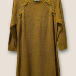 Allison Brittney Mustard Yellow Knit Sweater Dress Tunic Women's Dress XL Photo 0