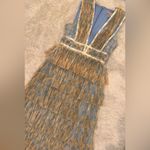 Hutch NEW Plunge V Neck Tiered Tulle Sky Floral Gown Dress sz 14 Photo 5