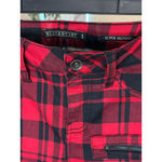 Blackheart Women's Red Black Plaid Super Skinny Pants Juniors Size 5 Photo 4