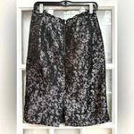 Liz Claiborne Shimmer Metallic Black Purple Leopard Print Pencil Skirt Size 6 S Photo 2