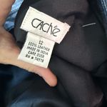 Cache Vintage Black Leather Women's Double Slit Pencil Skirt Photo 8