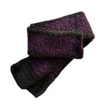 hand crocheted black and purple scarf Photo 0