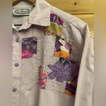 Bonjour Vintage  Size Lavender Abstract Floral Button Up Lagenlook Top Photo 1