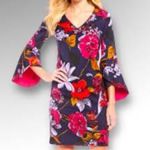 Trina Turk Cheers Floral Bell Sleeve Dress sz 10 Photo 13