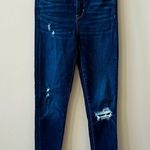 American Eagle AEO Highest Rise Jeggings Distressed Ripped Dark Wash Size 4 Photo 0