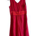 Boden USA Boden Dress Silk Coral Red Shear V-neck Sleeveless Lined Size 6R Photo 1
