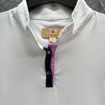 Sport Haley Golf Shirt Womens L White Black Snap Button Tennis Performance Top Size L Photo 1