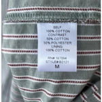 POMANDER PLACE Sage Stripe Embroidered Sadona Mini Dress Medium Cottage Prairie Green Photo 10