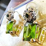 Vintage Green Glass Earrings Square Design St Patrick's Day Party Parade… Photo 5