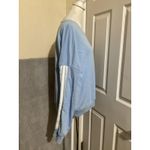 Adidas  Sweatshirt Womens Medium Light Blue Crewneck Pullover 3-Stripes Logo Photo 1