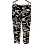 Chico's Travelers Collection Leaf Print Cropped Pants Black Tan White Size 2.5R Photo 5