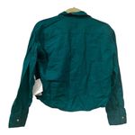 ÉTICA DIANA TOP JADE Linen blend Size XS Snap Buttons long sleeves collared NWT Blue Photo 4