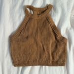 Aerie High neck brown  cropped sports bra tank top Photo 0