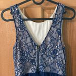 Forever 21 Lace Tulle Size Small Navy Blue Prom or Homecoming Dress Photo 4