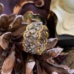 Beautiful 2 tone gold filled silver/gold zirconia ring Silver Photo 1