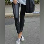 Spanx Faux Leather Polyurethane Quilted Moto Leggings- Size Small Photo 2