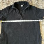 Three Dots 100% Cotton Double Gauze Polo Collar Dress Black Size Small Photo 7