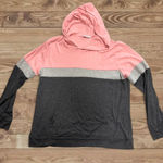 Casual Pink and Gray Women's Hooded Jacket Size XL Photo 0