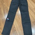 Eileen Fisher  Black Waxed Faux Leather Organic Cotton Blend Pants size 8 Photo 2