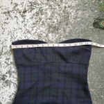 ZARA  Plaid Green/Blue Side Zippers Strapless Dress Photo 4