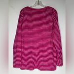 Sonoma Top Womens Size XL Pink Striped Long Sleeve V Neck Casual Work Vacation Photo 6