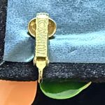 Sarah Coventry Vintage Tahitian Flower Peach Green Enamel Petals Clip Earrings Orange Photo 3