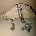 Large Marine Anchor Link Belt Vintage Silver Tone Chain Heart Pendant Hook Clasp Photo 1