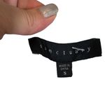 Sanctuary  Navy Blue & White Striped Split Back Short Sleeve Blouse Women Sz S Photo 5