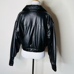 AZY Black Cropped Quilted Bomber Jacket Size L Photo 5
