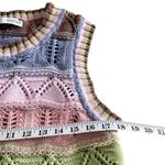 ZARA  Multicolor Crochet Knit Cropped Sleeveless Sweater Vest Top Size Medium Photo 4