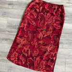 JM Collection  Elegant Red Paisley Women's Skirt Photo 0