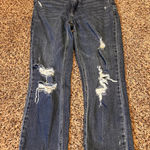 Abercrombie & Fitch Abercrombie Fitch Mom Jeans Distressed Ripped Blue Denim Size 28 Cropped Photo 0