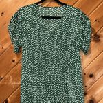 Green white dot Bohemia ruffle wrap maxi dress Size M Photo 3