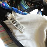 Pink Coconut Boutique PINK Victoria's Secret Swim Top S Striped Ruffle Tribal Black‎ Braid Strap Photo 3