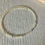 Freshwater Pearl Wire Choker Vintage “Dzia” 15” Rhinestone Crystal Minimal White Photo 5